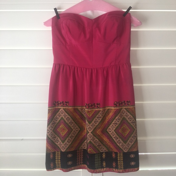 Pink Strapless Mini Dress - Picture 1 of 3